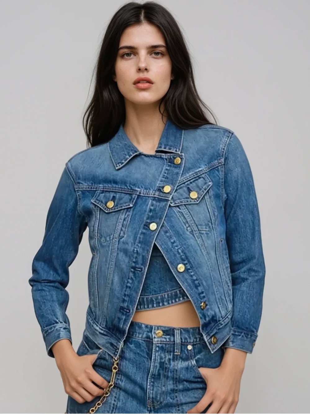 NWT Cult Gaia x Gap Asymmetrical Denim Jack Size Small
